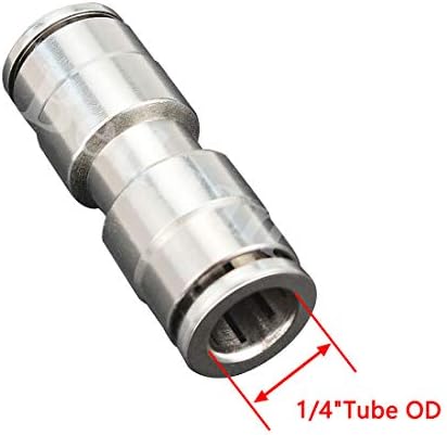 Beduan Push para conectar o encaixe de 1/4 OD níquel niquelado Conector de tubo de união de encaixe de ar pneumático de cobre