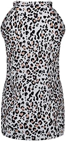 Moda de moda feminina sobremal pescoço redondo tops soltos top tank tanque de mangas gradiente de leopardo impresso