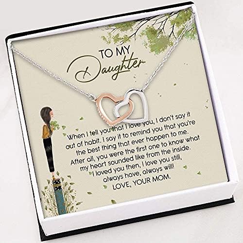 Jóias de cartão de mensagem, colar artesanal - colar para mulheres meninas - filha do presente da mãe - para minha filha colar - ihs