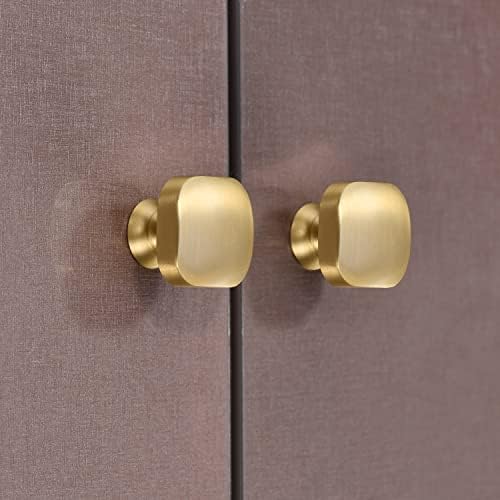 Matões de gabinete de latão de ouro quadrado da Dairazan - 5 pacote de hardware de bronze sólido para cômoda banheiro de quarto de cozinha