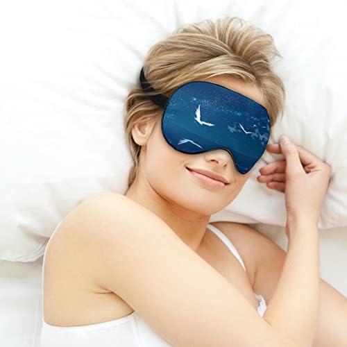 Seagull Starry Sky Sleep Máscara de Máscara de olho macio, bloqueando luzes vendidas com cinta ajustável para tirar uma