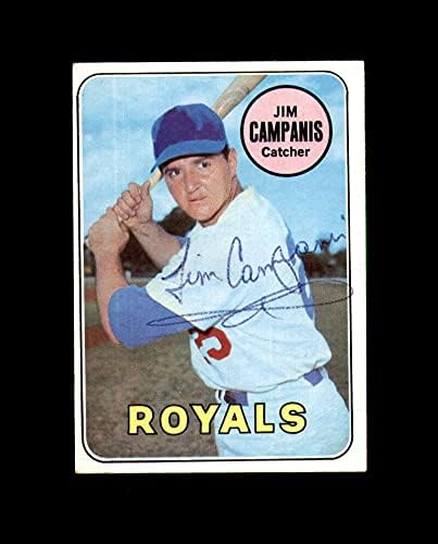 Jim Campanis assinou 1969 Topps Kansas City Royals Autograph