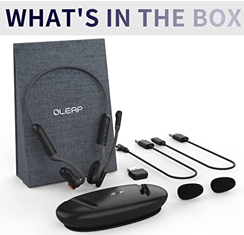 fone de ouvido aberto do Oleap Pilot com microfone de cancelamento de ruído de 50dB, fone de ouvido sem fio Bluetooth com