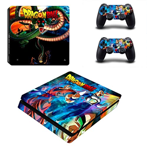 Anime Drago e Balões VIP Son Goku, Vegeta, Super Saiyan PS4 ou PS5 Skin Skin para PlayStation 4 ou 5 Console e 2 controladores Decalque Vinil - V2473