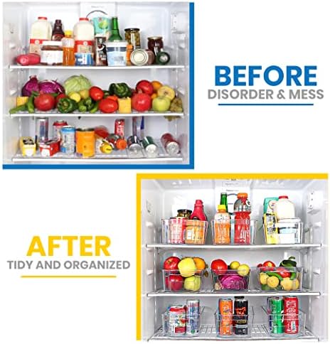 Utopia Home Pantry Organiza e caixas de armazenamento - conjunto de 8 caixas de organizador de geladeira - organizador de geladeira para freezers, bancadas de armazenamento de cozinha e organizadores de armários e armazenamento
