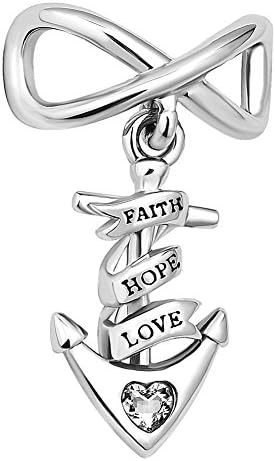 Charmmsstory Náutica âncora Faith Hope Love Infinity Charm Bead for Charm Bracelets