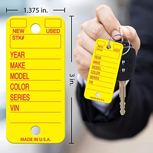 Tags de chave poli-pegadas-2 tags de chave poli amarela e versa-peças codificadas por cores 1 azul e 1 preto tampe de listras automotivas tags de chaves de carros tags de chaves tags de chave automática Write-On Poly Key Tags Keytags for Keys