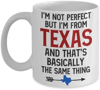 Eu sou do Texas Gift | Caneca de Café do Texas | Idéia de presente para homens e mulheres texanos | Gunan, marido, esposa, mulher, irmã, irmã colegas de trabalho |, branco