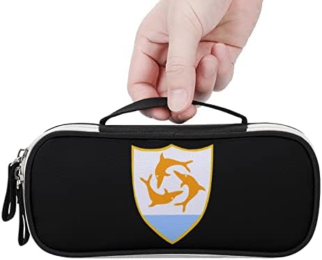 Brasão de braços da bandeira de anguilla bolsa portátil bolsa de grande capacidade capa de capa de capa cosmética armazenamento