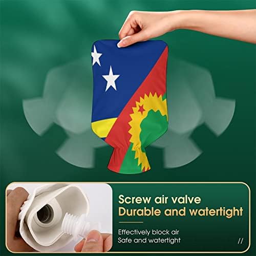 Oromo Liberation Front Curaçao Bandeira Hot Water Bottle 1000ml Bolsa de injeção de água macia e fofa Mão quente para presentes