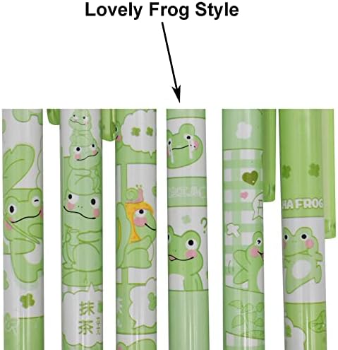 Maydahui 12pcs Green Matcha Frog Gel Canetas de desenho animado