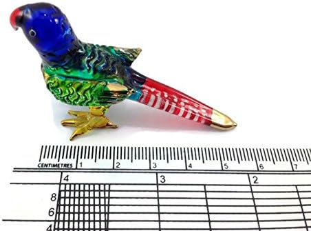 2 Longo Parrot Baprot Figure Bird Bird Miniature Crystal Animals Fig Réplica