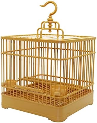 Xiaoheshop Flight Bird Cage Kit de pássaro CAGA CAGA DE CAGA DE ADMINISTRAÇÃO COM ALIMENTO COM ALIMENTADOR E ARIMENTO PARTEM PAV PETO DE PETOS DE PETOS PLÁSTICOS CAIXO DE TEDRO DE TEDRO DE PAV PRÁTICO CAGA DE PARROT 23X23X22CM PET PART