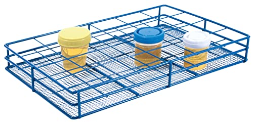 Rack de armazenamento de coleta de amostras de urina, 24 slots, fio de aço revestido com epóxi com suporte inferior de malha