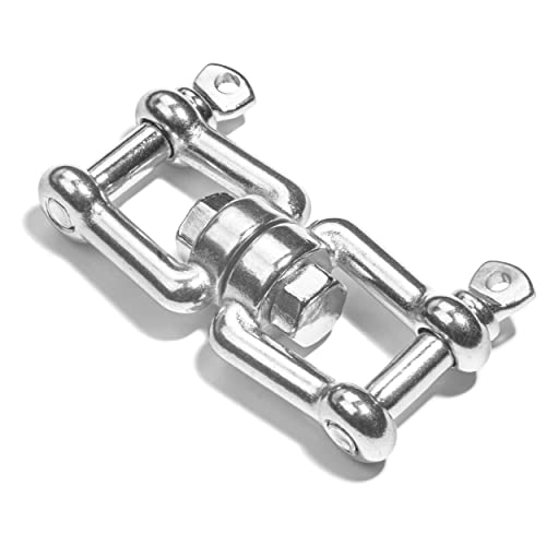 Premier Solutions Stainless de 3/16 ”Jaw & Jaw Swivels de aço inoxidável, T316 Marine Grade - lote de 5