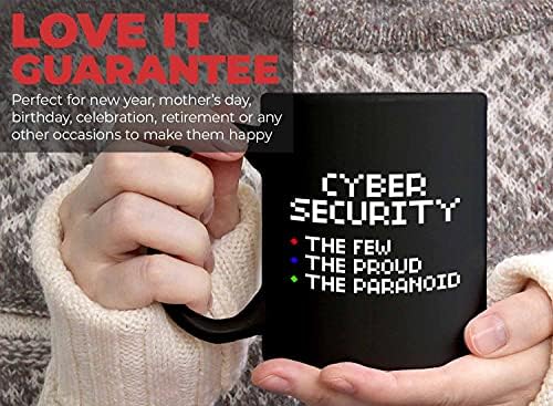 Bubble abraça a caneca de café TECH 11oz preto - Segurança cibernética Os poucos os orgulhosos do paranóico - Programador de