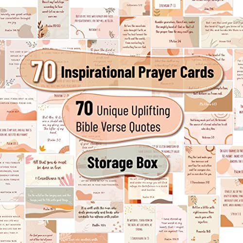 Sr. Pen- Prayer Cards, 70 cartões de verso da Bíblia exclusivos, tema boho, mini cartões de escrituras, cartões de oração