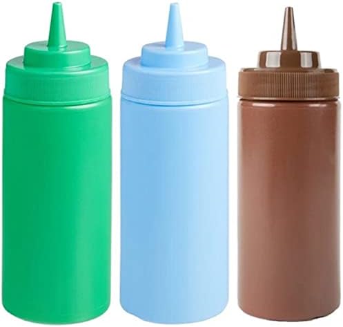 Os comerciantes de Bayside de 16 onças larguem garrafas de aperto para seus molhos e óleos. Livre de BPA. Lavagem de louça Segura. Embalado para proteção extra.