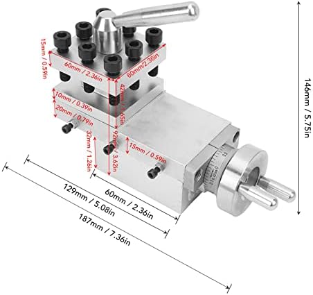 Pós -serviço de serviço pesado, pinça, pós -vice -torneira ferramenta de torno de alteração rápida 60x60mm para 210 8x16 220x400