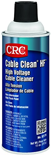 Limpador de alta tensão CRC CABE CABE LIMPO HF 02170 - [Pacote de 12] 11 wt oz, limpador de aerossol para splicing de cabos