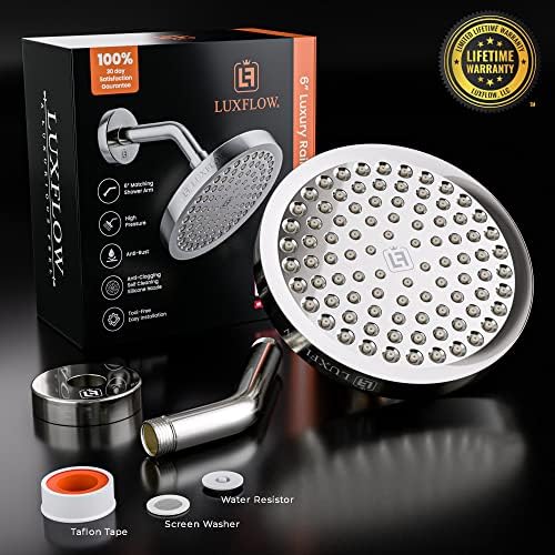 LuxFlow® Shower Head & Shower Brand-Chuveiro Cabeça de chuveiro de alta pressão-Look de luxo moderno-instalação fácil de 3 minutos-ajuste