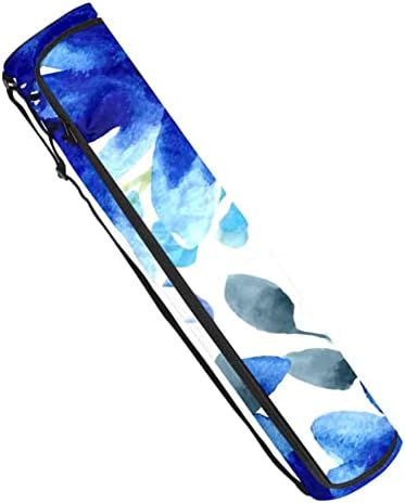 Blue Flower Water descolor Pintura de saco de tapete de ioga ioga de ioga de ioga para homens, exercícios de ioga transportadora com alça ajustável