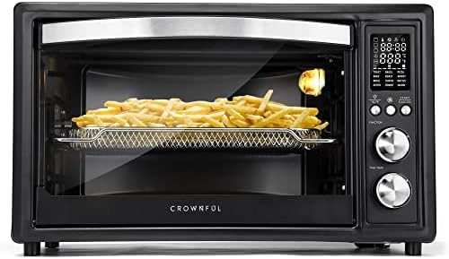 Coroa Air Fryer Toaster forno, 32 quarts de convecção com Rotisserie & Desidrator Combo Cooker, 12 Presefets, Acessórios e Livro de Cooks incluídos, ETL listado