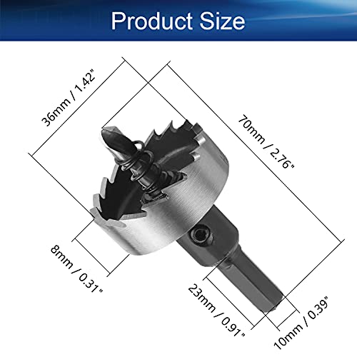 Auniwaig 36mm HSS HSS SAW Kits para metal e ferramenta de abridor de broca de kit de hole de aço de alta velocidade