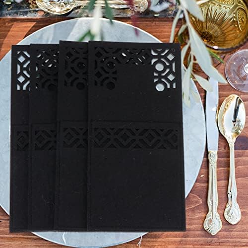 Decoração de casamento decoração de casamento de casamento decoração de casamento preto 4pcs home home natalfort bobes bolsa reutilizável capa de tabela de talheres de talheres de talheres decoração de casamento decoração de casamento preto decoração de mesa de jantar decoração