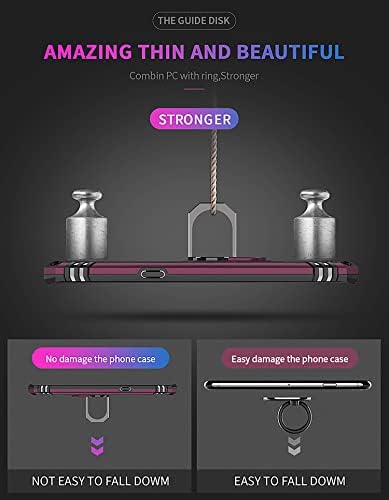 YMHXCY Galaxy Note 8 Case com [2 pcs] Protetor de tela curva 3D, tampa do suporte do anel de montagem magnética do carro para o Samsung