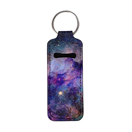 Veniyate Galaxy Space Neoprene Chapstick Holder Keychain com anel de metal para mulheres Girls Gifts 1 pacote de neoprene Lipstick