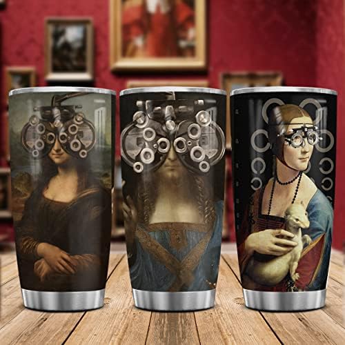 4lieubasmi 20 oz pintura vintage presente Optometria Presentes Ocular Ocular Optician Stainless Tumbler Caneca - Optometrista Oftalmologista