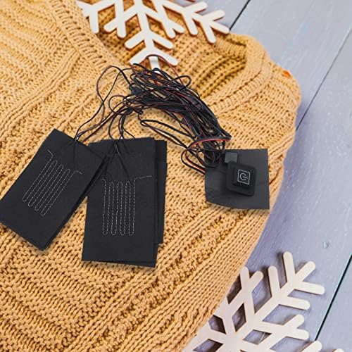 Besportble 1 conjunto de pano acampamento elétrico ajustável fibra USB para colete de carbono aquecedor preto pastilhas noturnas:
