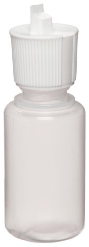 Azlon 524165-0030 30ml, garrafa de conta-gotas de laboratório LDPE com tampa superior de flip, natural