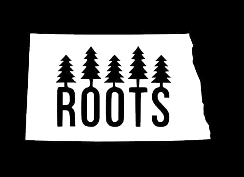 Decalque das raízes de Dakota do Norte | Branco | Feito nos EUA por stick isso! | Adesivo para janelas de carro ou caminhão, laptop,