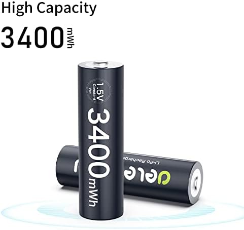 Pacote DeLeepow de baterias AA recarregáveis ​​de 1,5V e baterias AAA