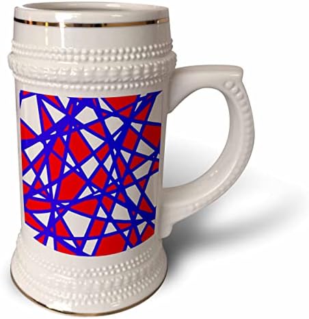 3drose grades White Formas com detalhes em arte abstrata - 22oz de caneca de Stein