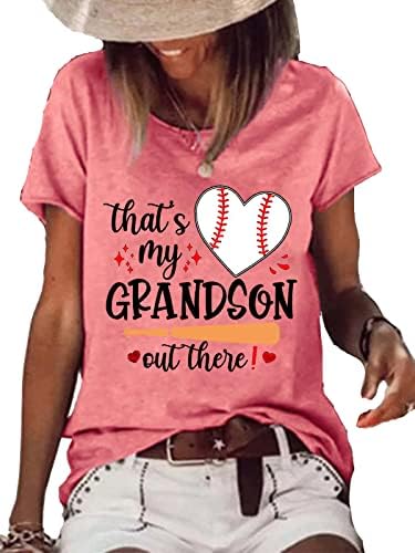Esse é o meu neto lá fora, camiseta de beisebol de beisebol amante de beisebol coração t-shirt tops engraçados