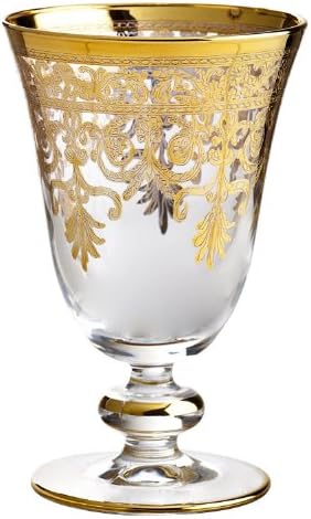 Rose's Glassware fino italiano 8 onças de óculos 14 karat ouro acentuado - conjunto de 2