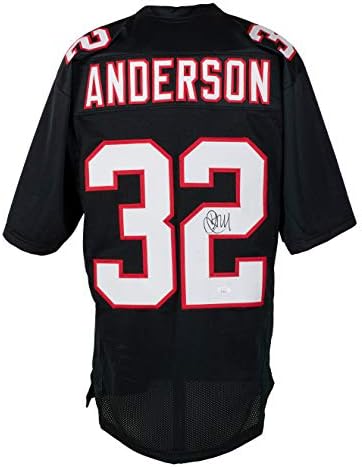 Jamal Anderson assinou a JSA de futebol de estilo preto de estilo preto personalizado JSA