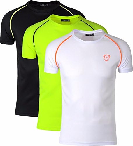 Jeansian masculino 3 pacotes atléticos de manga curta de manga curta T-shirt camisetas camiseta camiseta camiseta tênis boliche de golfe lsl182
