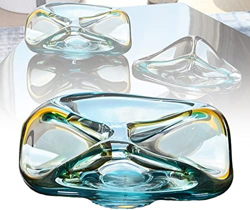 Tigelas decorativas de vidro de arte de estilo, tigelas de cidas de água de vidro de alta qualidade, materiais espessados,