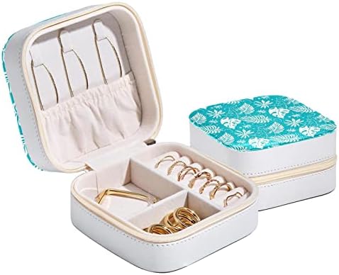 Caixas de jóias RodailyCay para mulheres, caixa de armazenamento portátil, caixa de viagens Tropical Tropical Turquoise