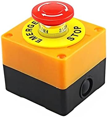SJSW 1PCS CHELL SIGN Press botão Pressionamento DPST Cogumelo de emergência Botão de parada do botão AC 660V 10A NO+NC Lay37-11Zs