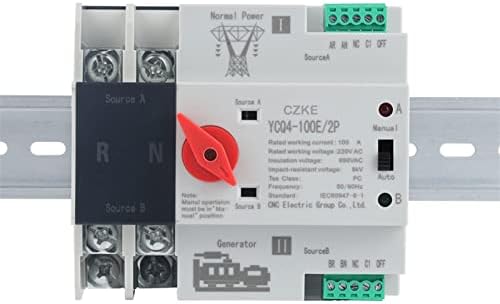 AKDE YCQ4-100E/2P 63A 100A DIN RAIL ATS ATS DUAL POWER AUTRIMÁTICO Chave de seletor elétrico Potência ininterrupta