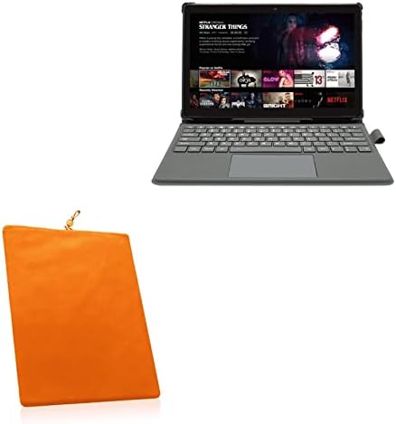 Caixa de ondas de caixa compatível com Simbans Tangotab xl - bolsa de veludo, manga de bolsa de tecido macio com cordão - laranja
