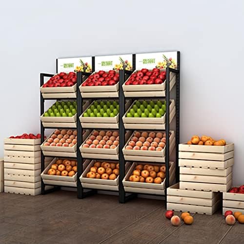 Cesta de frutas de 4 camadas, suporte de armazenamento de metal empilhável, rack de utilidade, para cozinha, despensa, garagem, para
