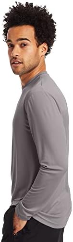 Pacote de manga longa masculina de Hanes, camisetas legais que bebem umidade, camiseta de desempenho, 2-pacote