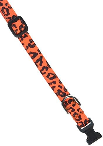 Xsmall Natural Leopard Dog Collar: 1/2 de largura, ajusta 6-12 - feito nos EUA.
