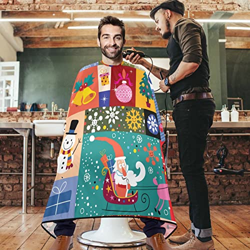 VISESUNNY barbeiro capa de Natal Elegante Padrão de poliéster Cabelo de corte de salão de salão Avental Avental Anti-estático